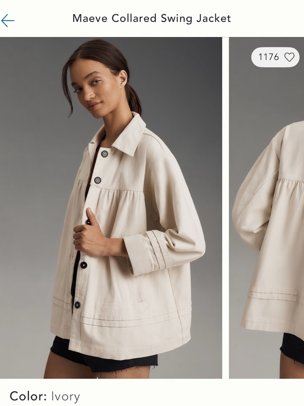 Anthropologie Maeve Collared Swing Jacket
